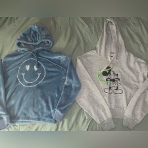 Two woman’s hoodies